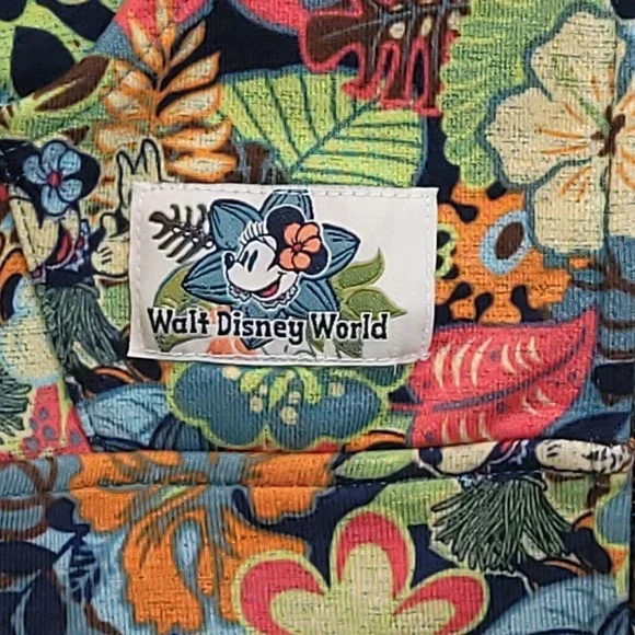 Walt Disney World Minnie Mouse Hawaiian Floral Colorful Hoodie Sweatshirt Medium - Picture 2 of 14